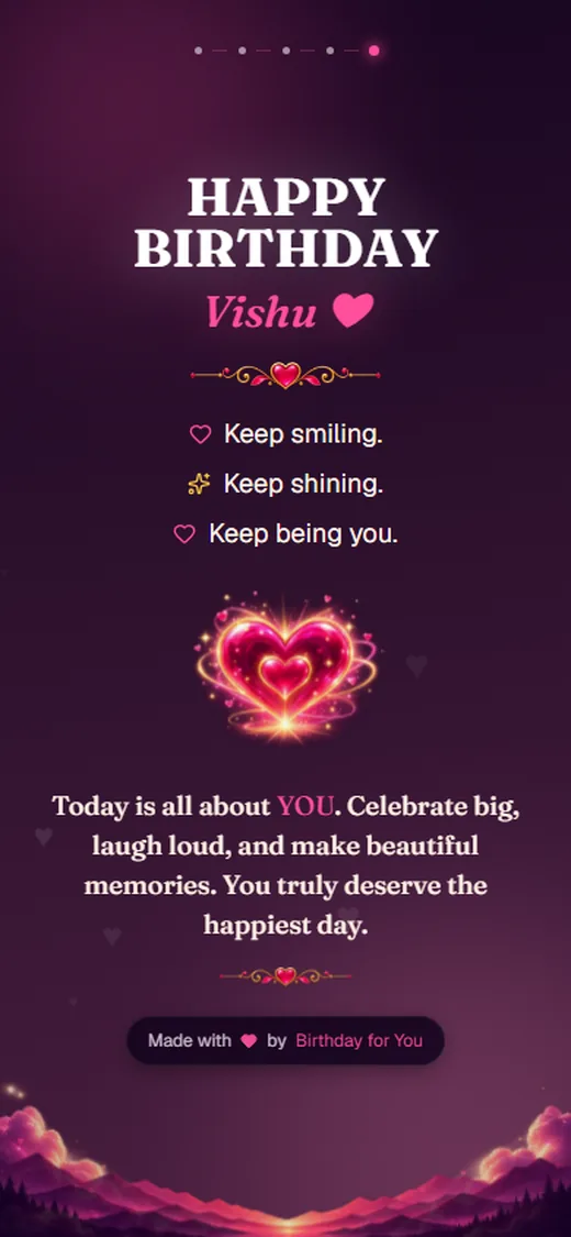 Final birthday wish screen